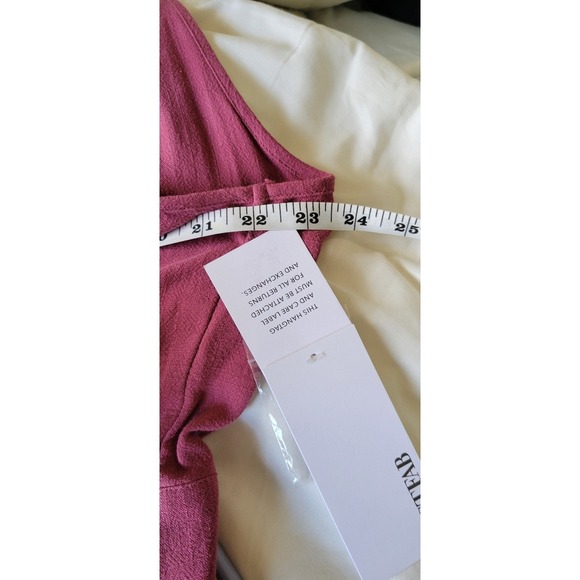 Ruffle V-Neck Womens XL Wide Leg Jumpsuit Pink Magenta NWT Snag - Picture 10 of 13